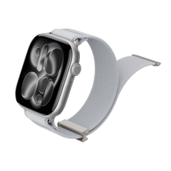 Ремешок светло-серого цвета с магнитной фиксацией для смарт часов Apple Watch размером 42, 44, 45, 46, 49MM, серия Strap (YM Series) от Dux Ducis