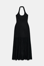 КОМБИНИРОВАННОЕ ТРИКОТАЖНОЕ ПЛАТЬЕ С ХАЛТЕРОМ — ZARA