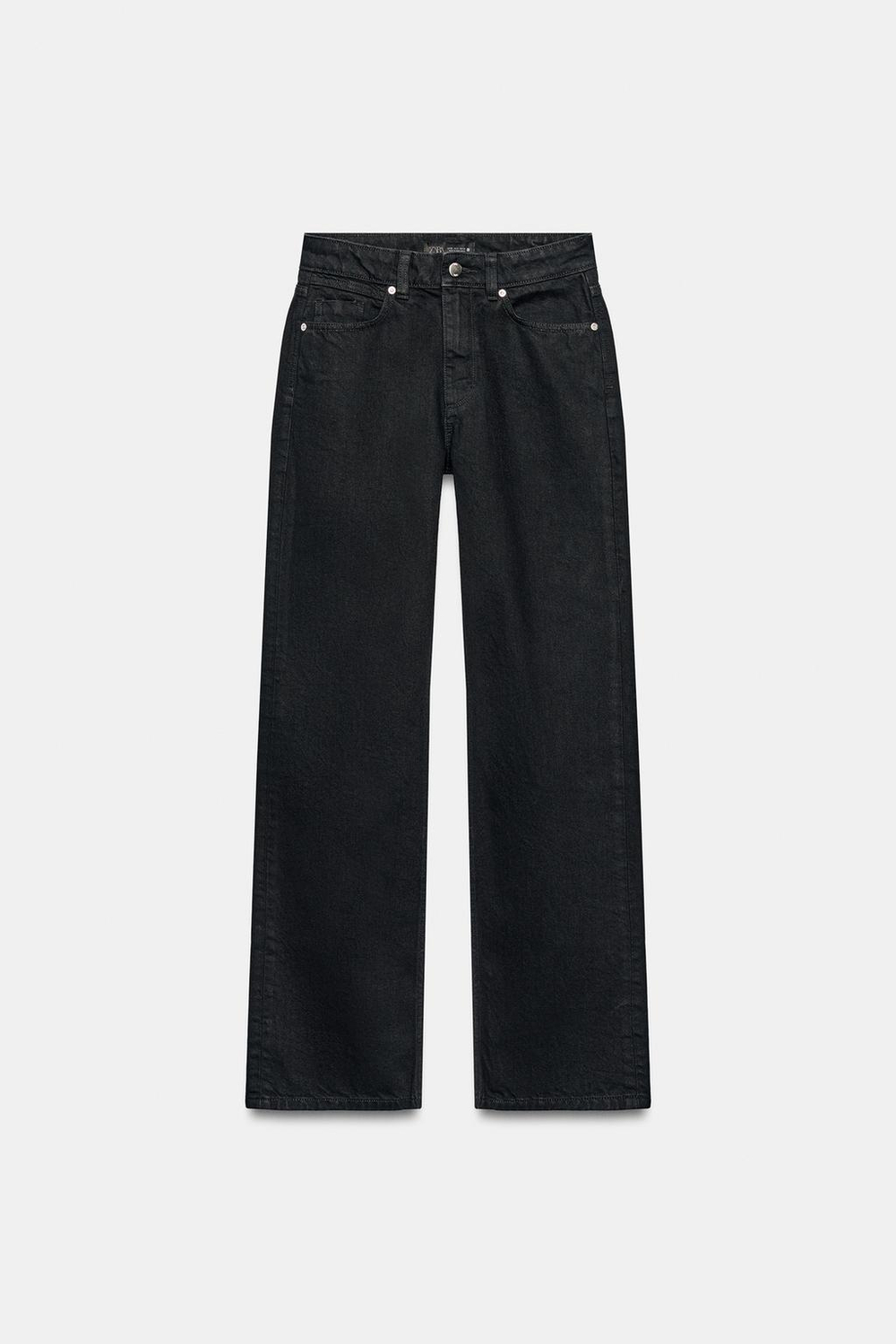 ZARA ДЖИНСЫ Z1975 REGULAR FIT LONG LENGTH С ВЫСОКОЙ ПОСАДКОЙ, ЧЕРНЫЙ