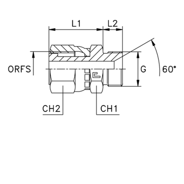 Адаптер AS D35-38 ORFS 2 - BSP 1.1/2