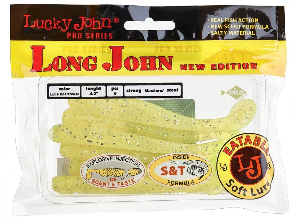 Виброхвосты съедобные LJ Pro Series LONG JOHN 4.2in (10,7 см), цв. 071, 6 шт.