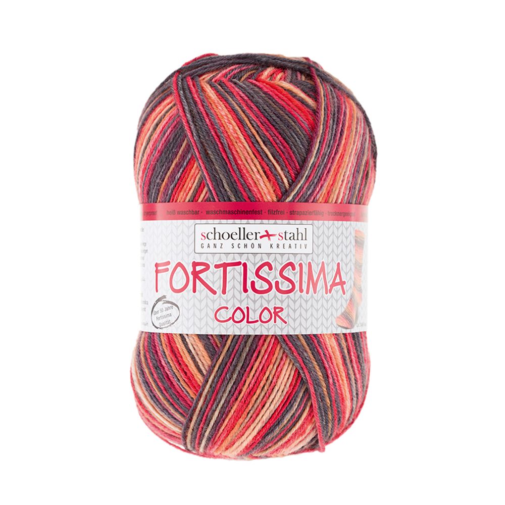 Пряжа Austermann (Аустерманн) Fortissima Socka 4-fach color / уп.5 мот. по 100 г, 420м, лава Пряжа Austermann (Аустерманн) Fortissima Socka 4-fach color / уп.5 мот. по 100 г, 420м, лава