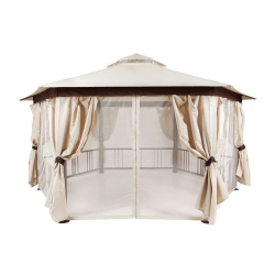 Шатер садовый Green Glade Gexagon Big Beige (сторона 250 см, площадь 16 м²)