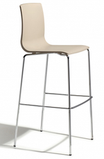 Стул барный пластиковый Scab Design Alice Barstool, хром, тортора