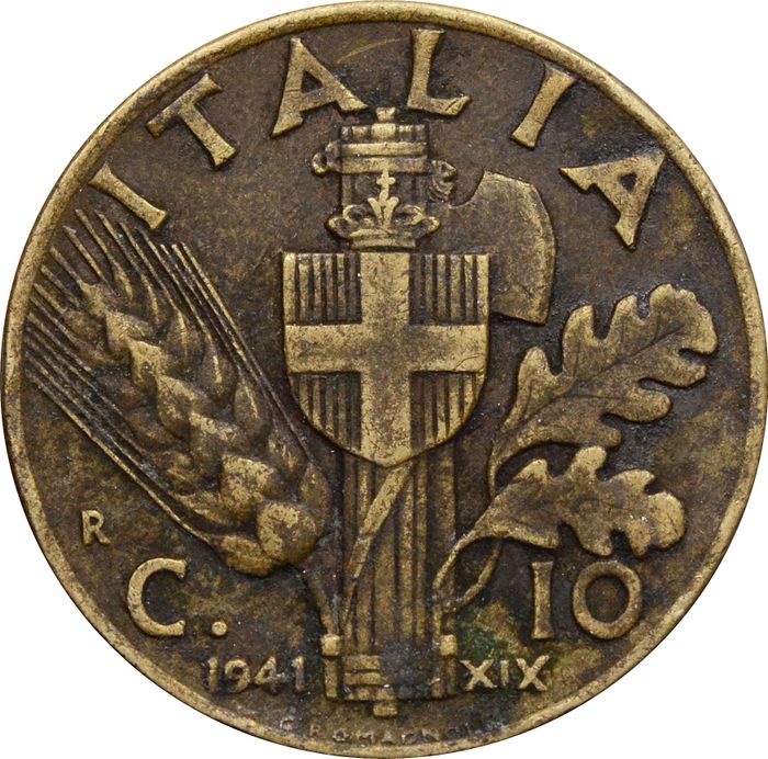 10 чентезимо 1941 Италия