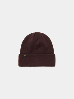 Шапка - Alpha Essential Short Cuff Beanie (cocoa - коричневая) — вид спереди