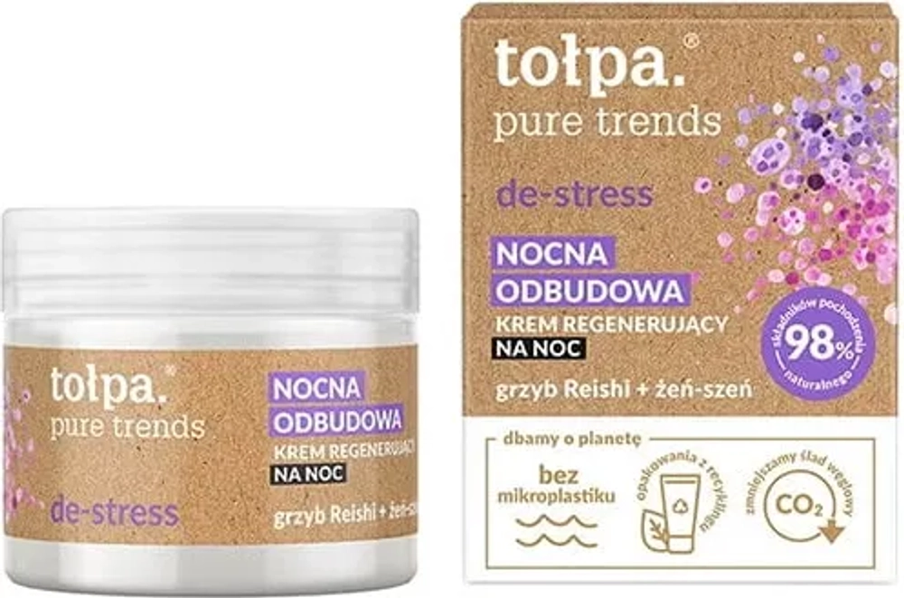 TOLPA PURE TRENDS Ночной антиоксидантный крем для восстановления и снижения стресса 50 мл