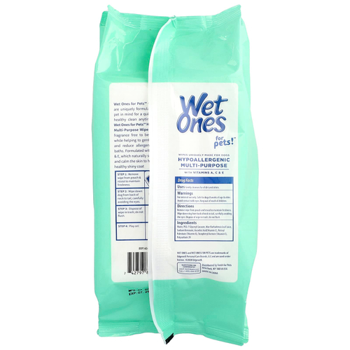 Wet Ones, гипоаллергенные универсальные салфетки, для собак, без отдушки, 100 шт.
