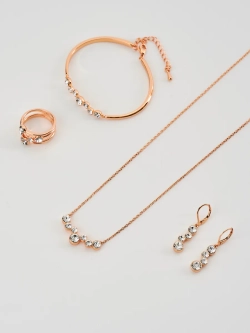 Серьги-подвески Эльза с белыми кристаллами Swarovski