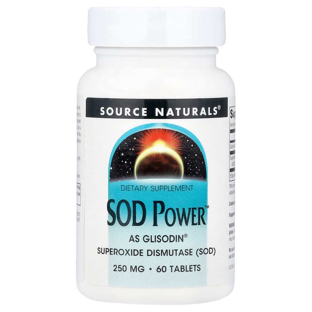 Source Naturals, SOD Power™, 250 мг, 60 таблеток