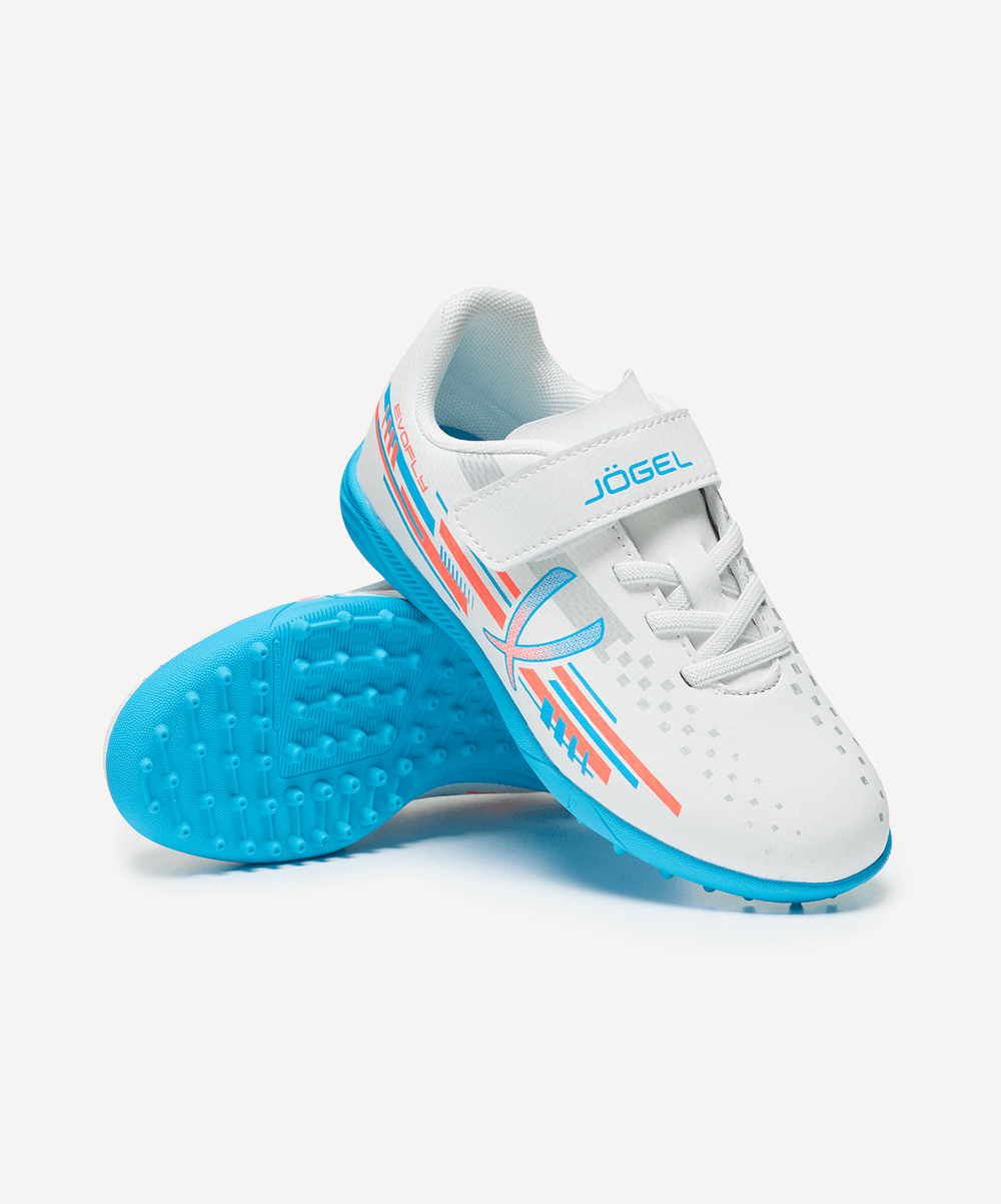 Бутсы многошиповые Evofly TF Talant White/blue, детский