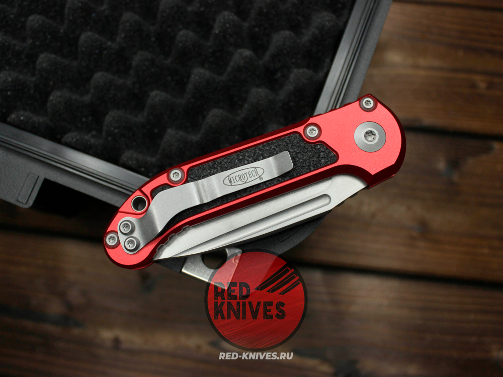 Нож Microtech LUDT Gen III Standard S/E RED - клинок серый, красная рукоять