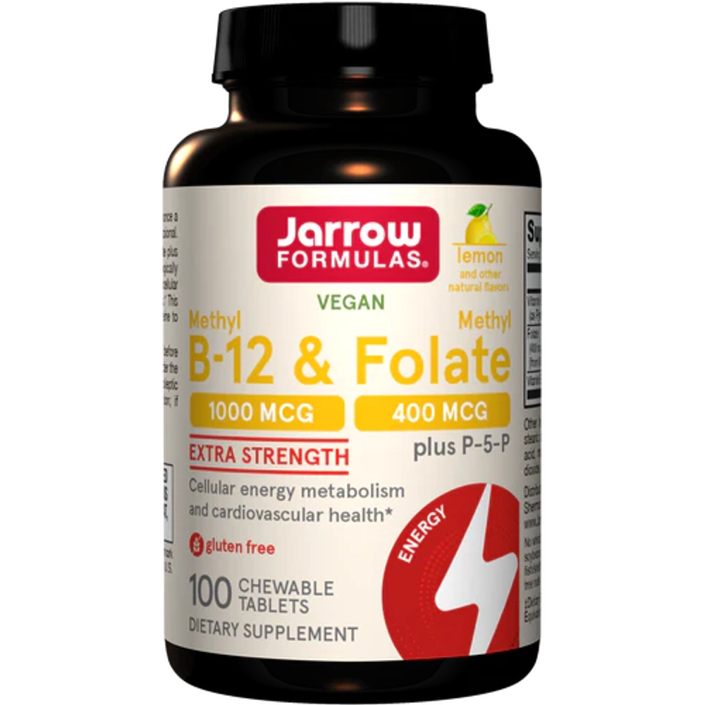 Methyl B-12 & Methyl Folate Lemon 100 жевательных таблеток Jarrow Formulas