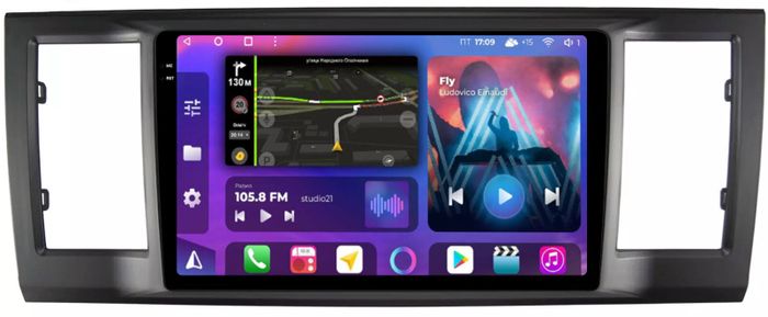 Магнитола для Volkswagen T6 Caravelle, Multivan, Transporter 2015-2019 - FarCar BM3077M-2K монитор 9.5" 2K QLED на Android 14, Быстрая, CarPlay, 4G SIM-слот