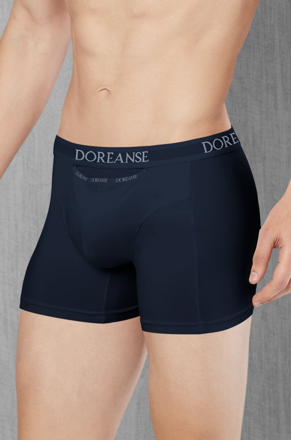 Мужские трусы-боксеры с горизонтальным гульфиком Doreanse Cotton Premium (Размер: L) (Цвет: темно-синий)