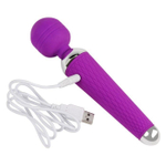 Фиолетовый wand-вибратор - 20 см. (Цвет: фиолетовый)