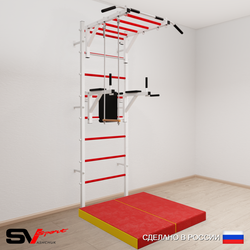 Шведская стенка Sv Sport усиленная 6434 (Турник рукоход/Брусья/Трапеция/Мат 1м)
