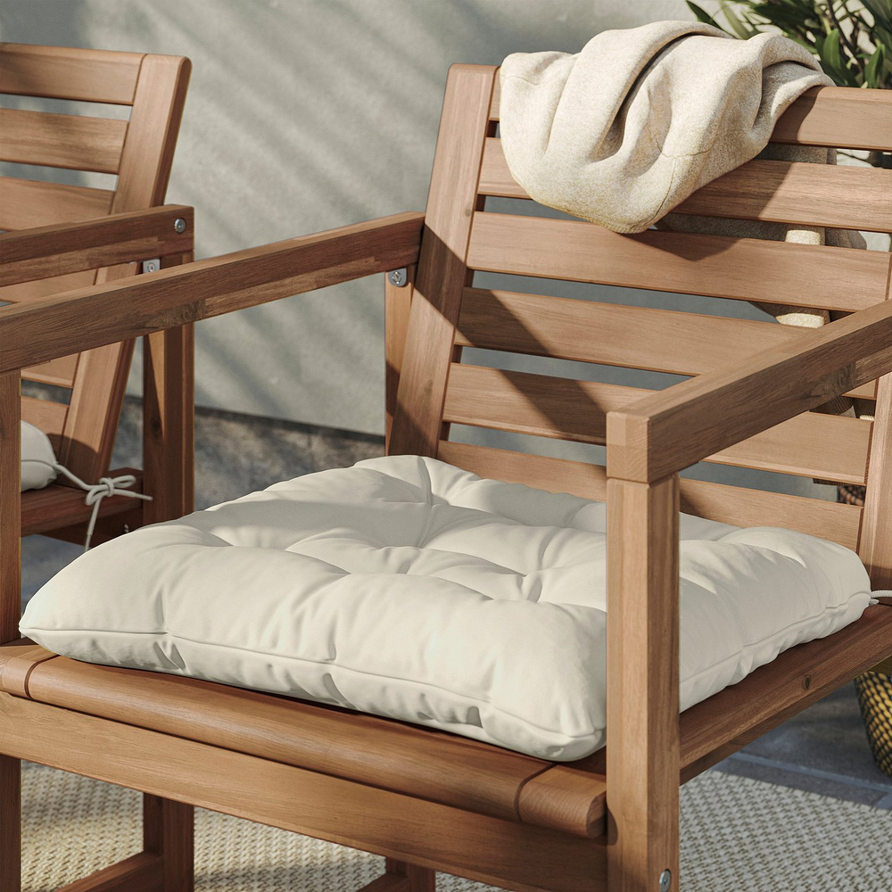 IKEA KUDDARNA  (ИКЕА КУДДАРНА)  -  Подушка на стул садовая - светлый серо-бежевый 50х50 см