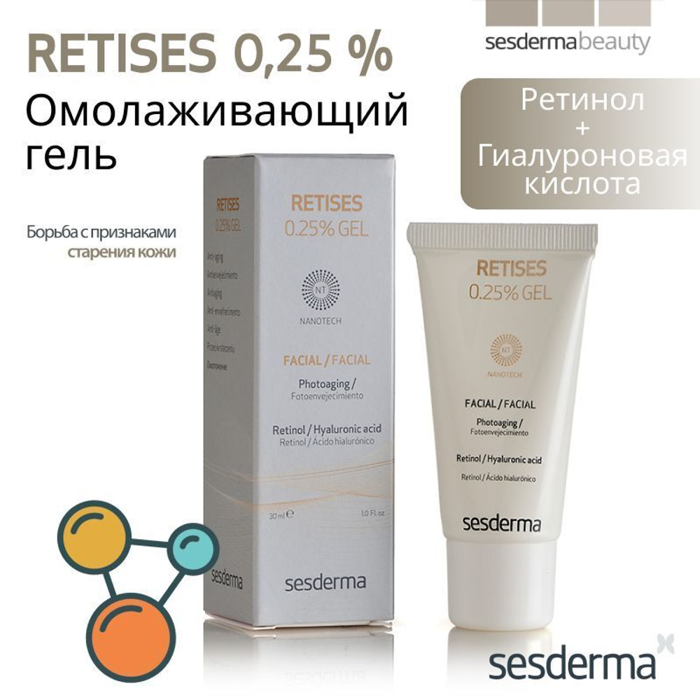 Sesderma RETISES 0.25% Gel - Гель омолаживающий, 30 мл