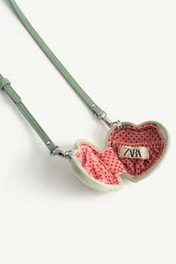 ZARA СУМКА В ФОРМЕ СЕРДЦА - LIMITED EDITION, ЗЕЛЕНЫЙ