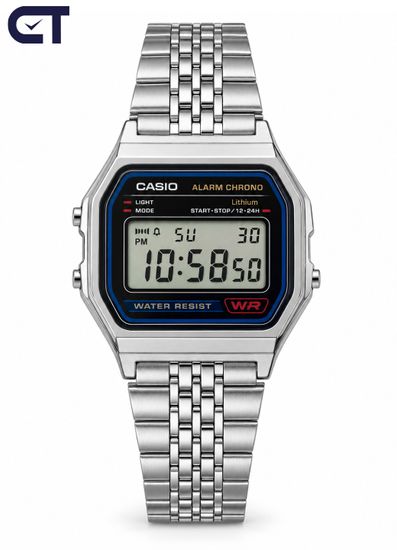 Casio A159WA-N1 Vintage часы наручные унисекс — ретро-дизайн, стальной браслет и батарейка на 7 лет