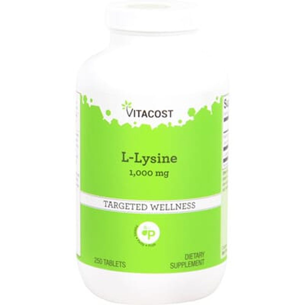 Vitacost, L-лизин, 250 таблеток