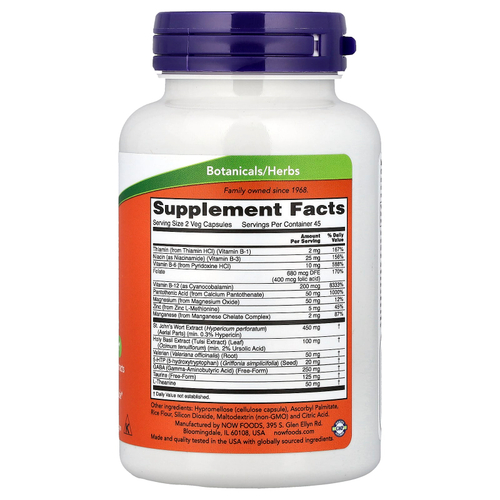 NOW Foods, Mood Support со зверобоем, 90 растительных капсул