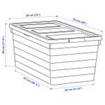 Коробка для хранения с крышкой IKEA SOCKERBIT (СОКЕРБИТ), Белый, 38х76х30 см