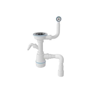 Сифон для керамической мойки NOVA 3 1/2" с круглым переливом 1048 СТОП