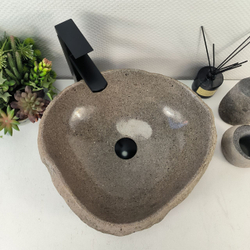 Раковина из речного камня RS-65434 45x41x15 из натурального камня