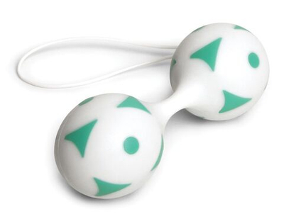 Вагинальные шарики GET A GRIP SILICONE JIGGLE BALLS (Цвет: белый с зеленым)