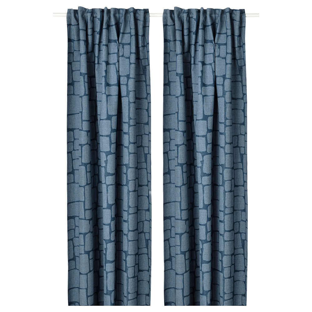 Комплект штор IKEA LONNSTAVMAL, Синий, 145х250 см, 2 шт