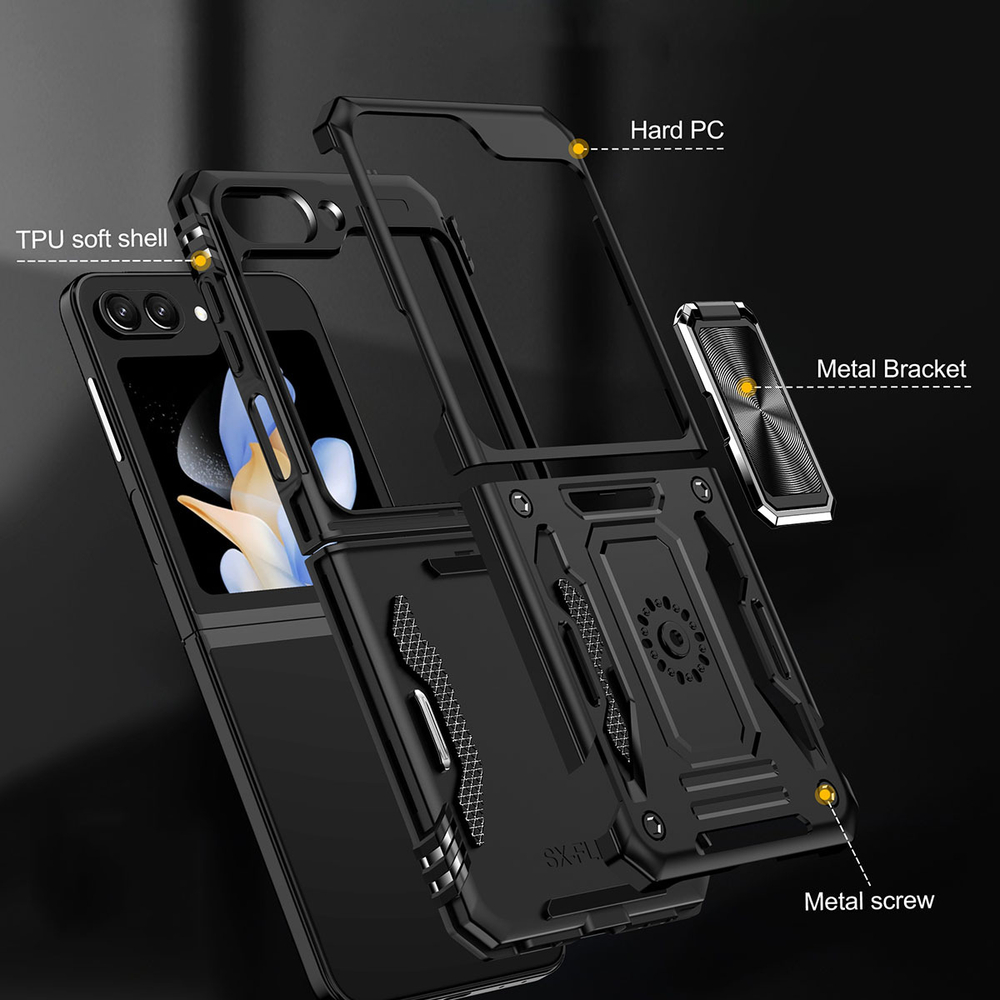 Чехол Safe Case с кольцом и защитой камеры для Samsung Galaxy Z Flip 6