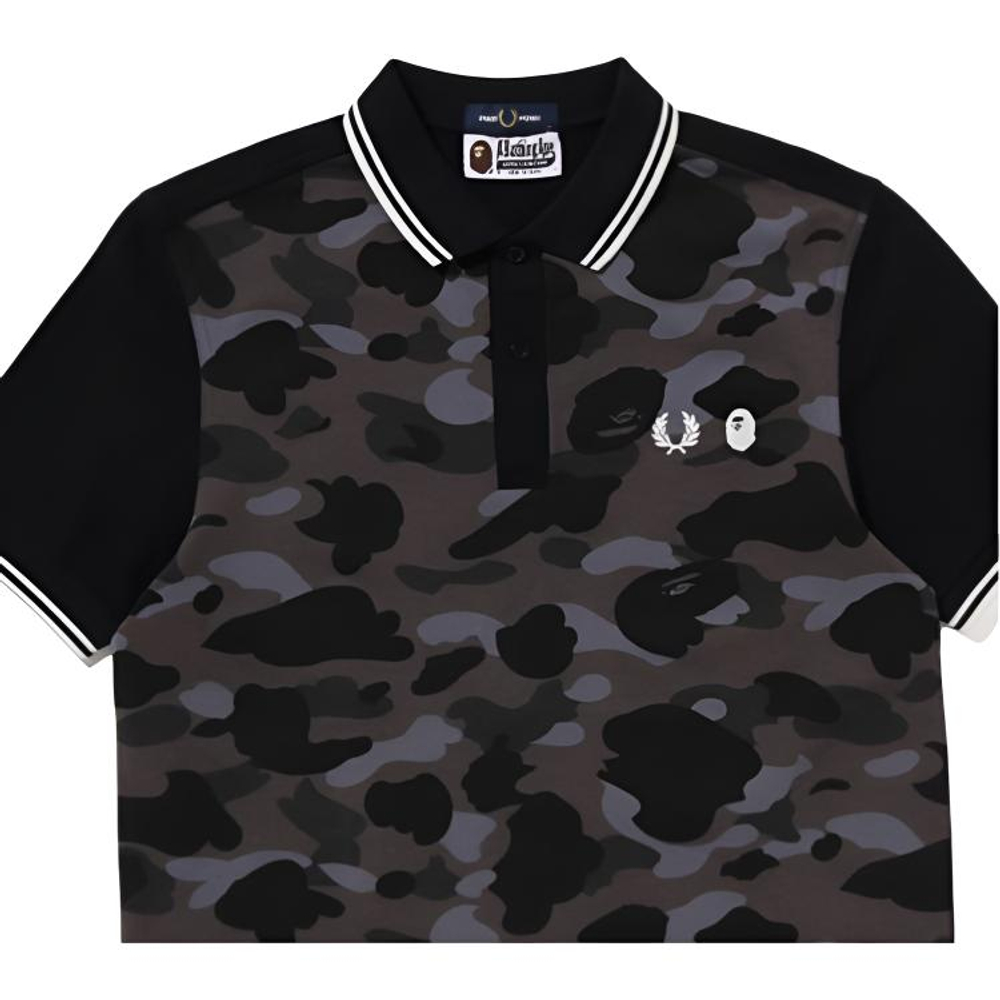 A Bathing Ape X Fred Perry Color Camo Polo черный
