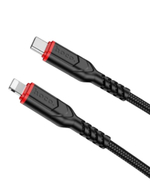 Usb Кабель-зарядка Type-C на Lightning Hoco X59 3A 60W 2м в тканевой оплетке черный