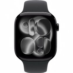 Apple Watch S11 42 mm Aluminum Jet Black case | Black Sport band, M/L