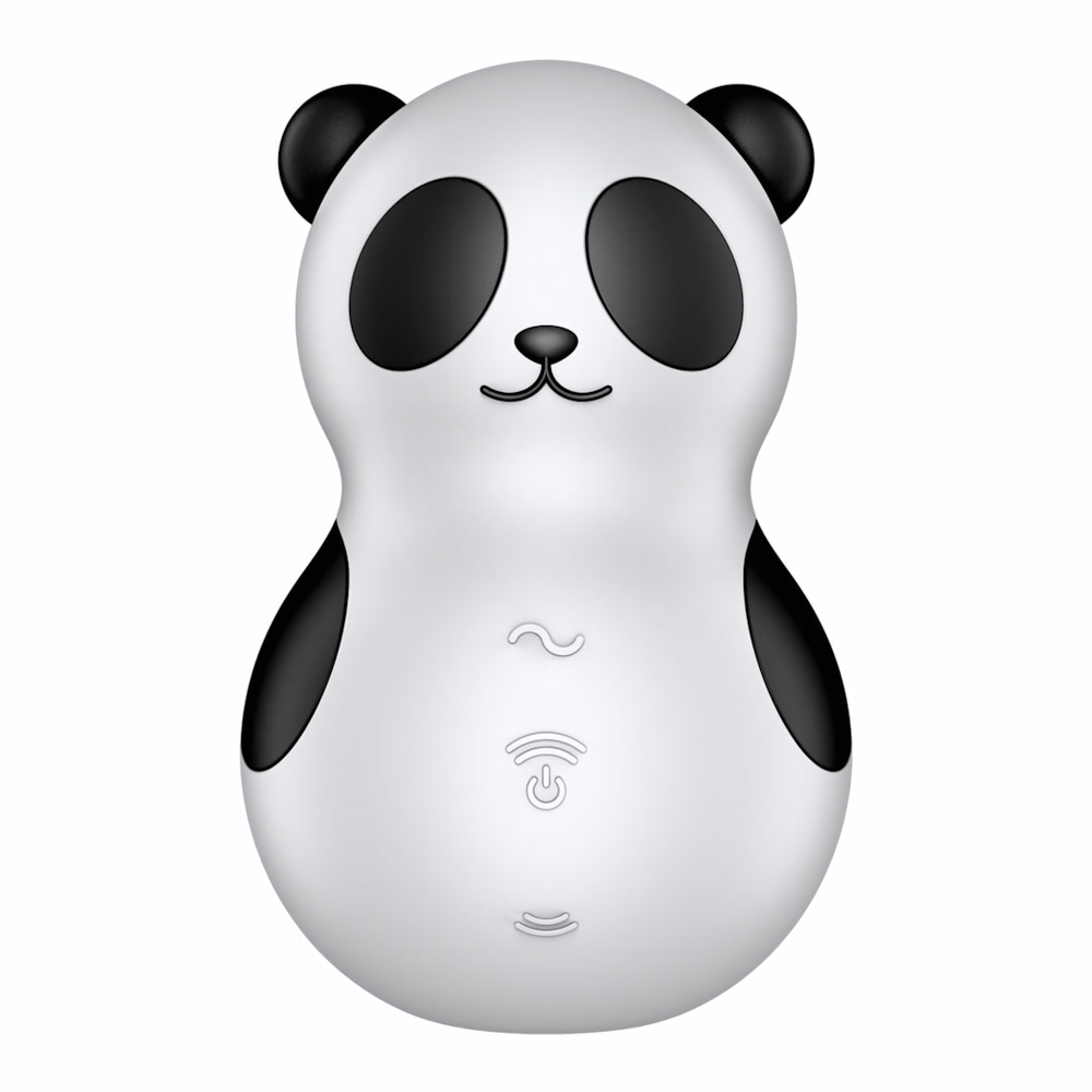 Вакуумный клиторальный массажер Pocket Panda (Цвет: белый с черным)