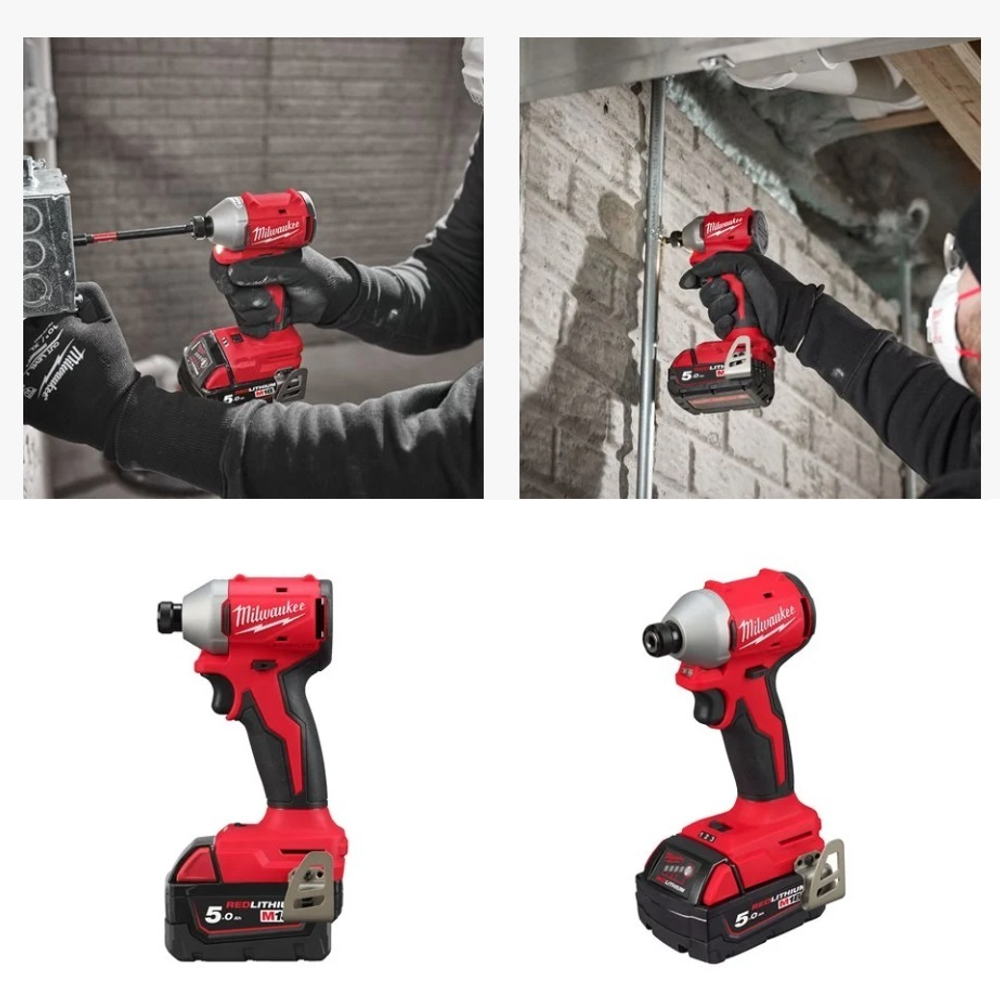 Комплект в кейсе M18 BLIDR-502X: Аккумуляторный Винтовёрт BLIDR-0X, 2 шт Аккумулятор B5 5.0 Ач, Зарядное устройство M12-18 FC MILWAUKEE 4933492843
