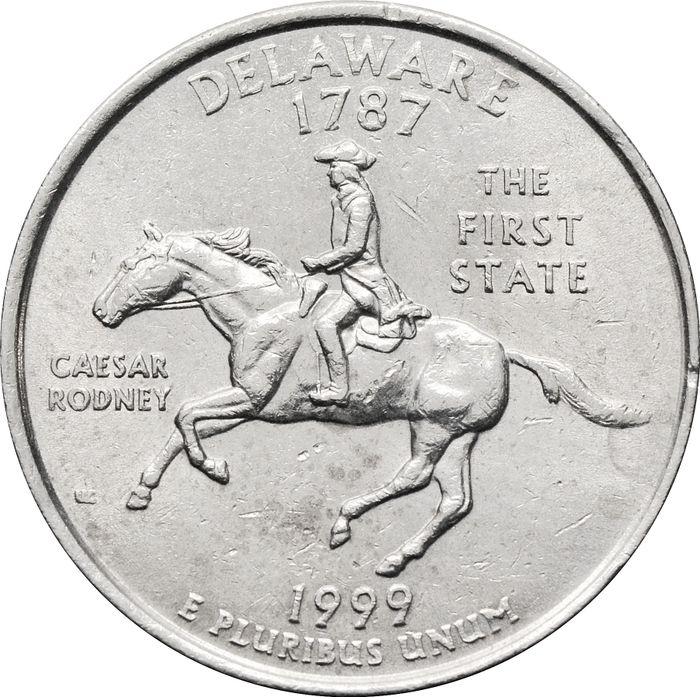25 центов (1/4 доллара, квотер) 1999 США «Штат Делавэр» (P) 
