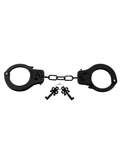 Черные металлические наручники Designer Cuffs (Цвет: черный)