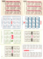 № 19 Набор Календариков 25 шт. Фауна, животные и птицы 1989-1993 гг.