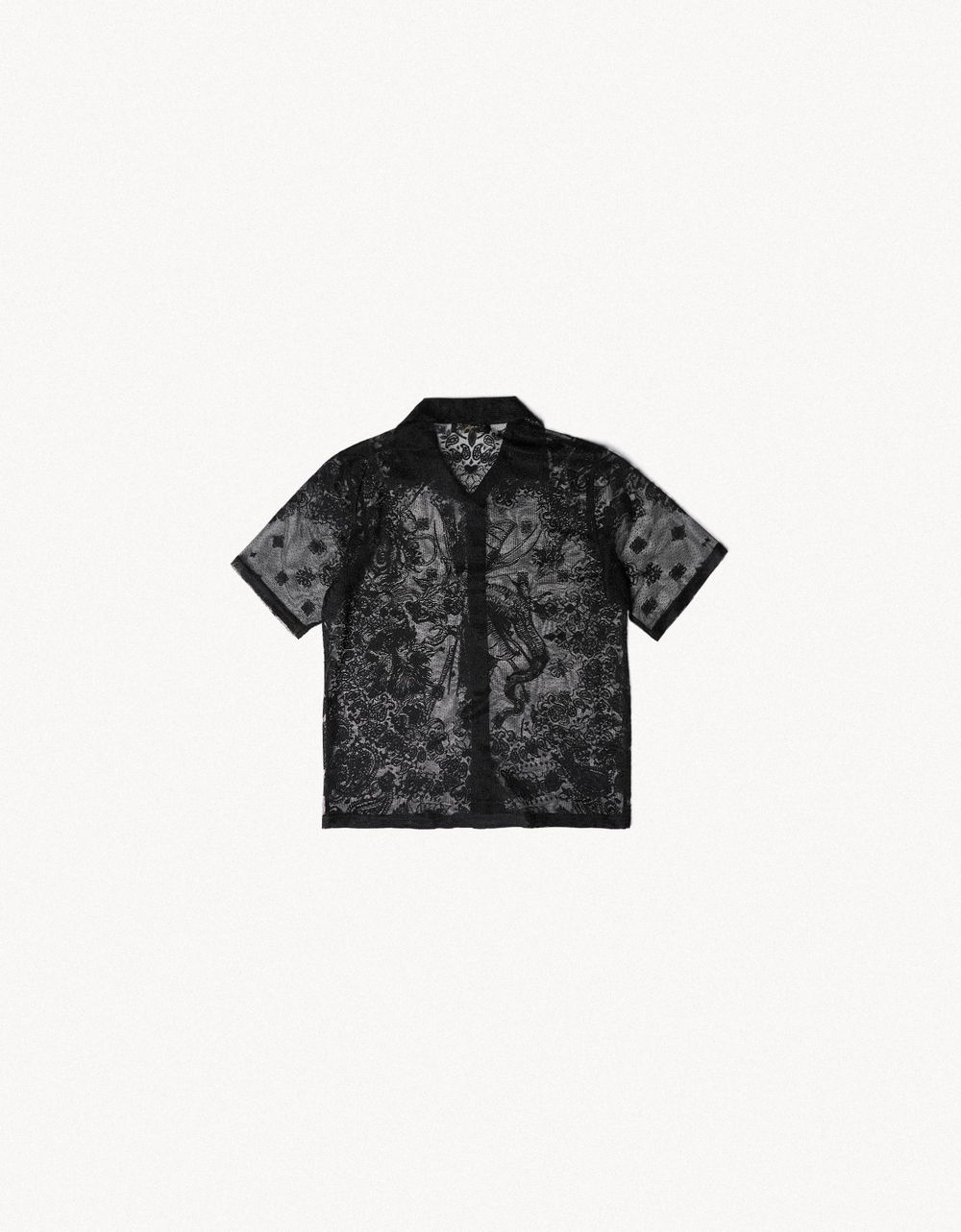 Мужская кружевная рубашка с коротким рукавом ARIES X BERSHKA - BERSHKA