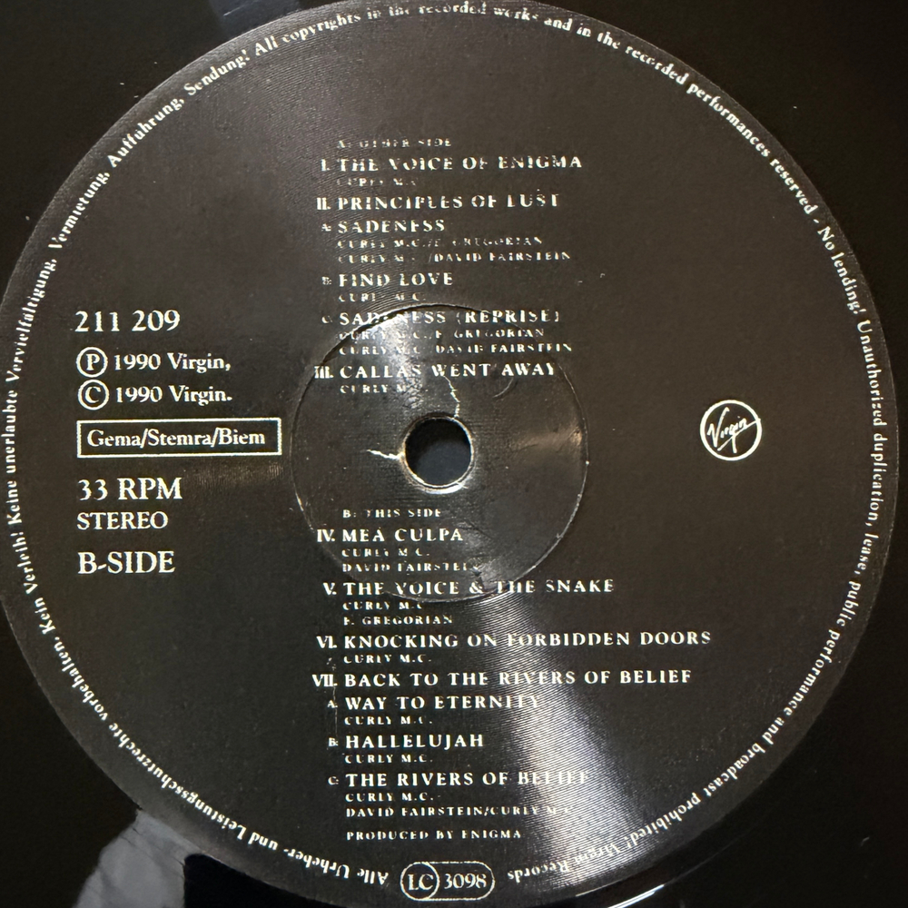 Enigma - MCMXC a.D. (Европа 1990г.)