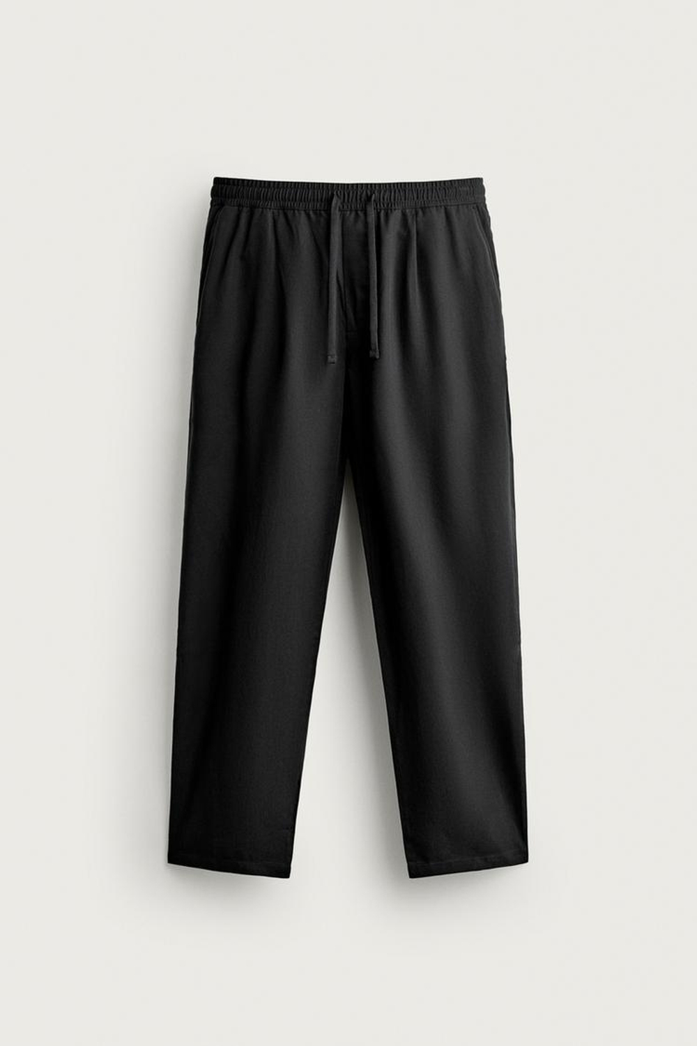ZARA БРЮКИ REGULAR FIT ИЗ 100% ЛИОЦЕЛЛА, ЧЕРНЫЙ