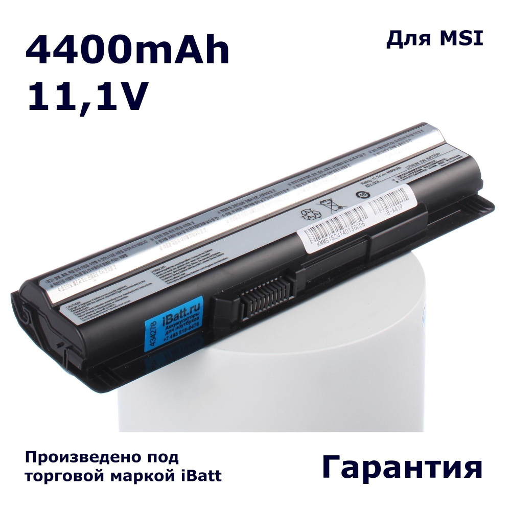 Аккумулятор iBatt 4400mAh, для FX620 GE60 0NC-009 GP70 2PE-013 CX70 2OD-001 2OC-201RU MS-1482 CX61 0OC FX420 2PL-467X 2QD GE70 2PC-282 Series Megabook GE700