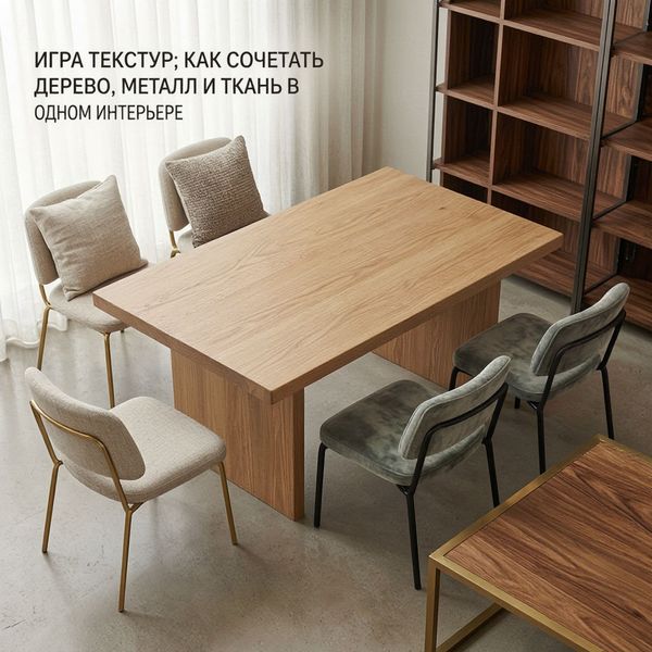 Игра текстур: как сочетать дерево, металл и ткань в одном интерьере