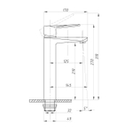 Смеситель для раковины 35к ПРОФСАН ПСМ-301-6 "STEEL BLACK" высокий, литой ЧЕРНЫЙ-БРОНЗА