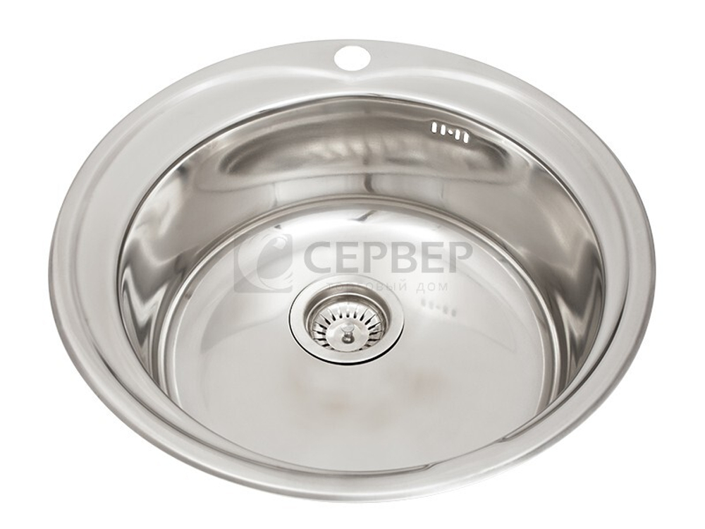 Мойка кухонная врезная 510C, 510x160, 0,6мм, выпуск 3 1/2, нержавейка, полированная, в комплекте — купить в Якутске | Все для мебели