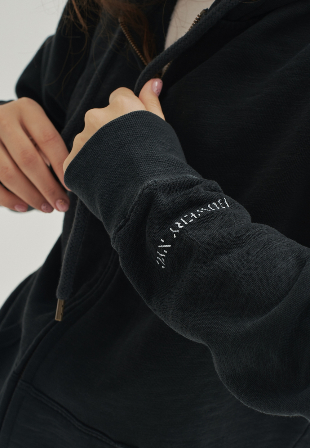 Худи на молнии Bowery NYC Vintage Black