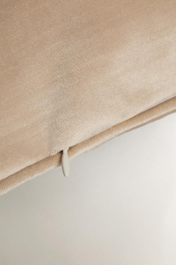 ZARA HOME БАРХАТНЫЙ ЧЕХОЛ ДЛЯ ДЕКОРАТИВНОЙ ПОДУШКИ,БЕЖЕВЫЙ